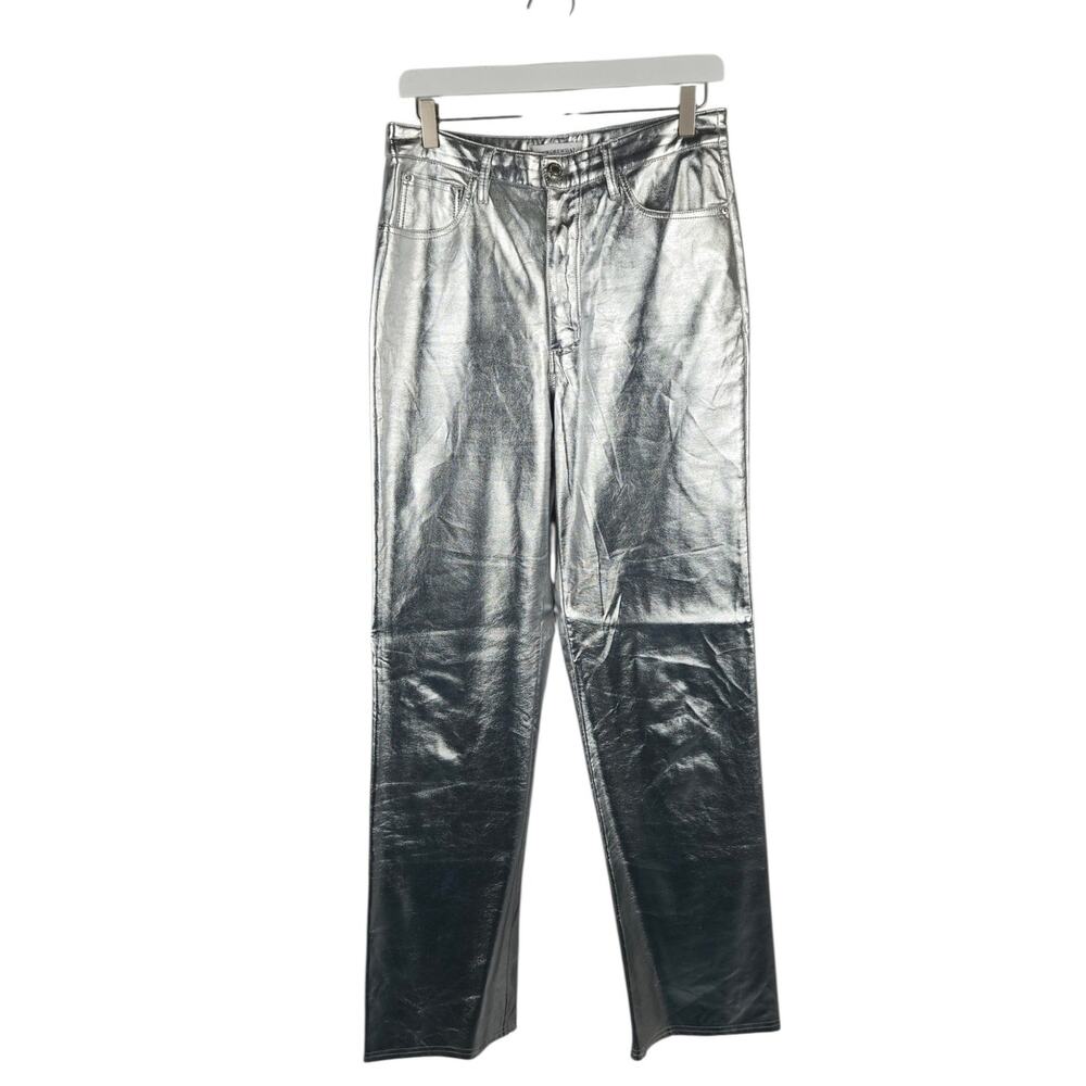 WeWoreWhat Mirror Straight Leg Pants Silver Size 29